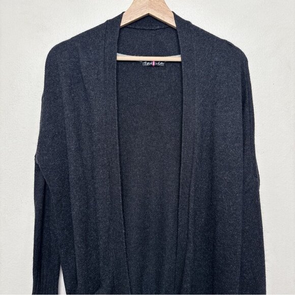 Aritzia Womens Xsmall Talula Cashmere Open Front Black Cardigan - Picture 4 of 15